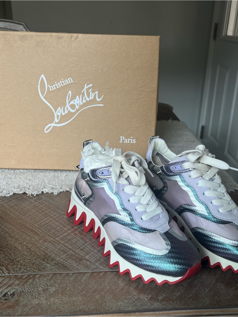 Christian Louboutin Women’s Sneakers Sharkina Flat Purple Smoke
